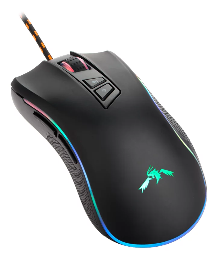 DUTZO Kirā RGB - Gaming Mus - Optisk - 7 knapper - Sort