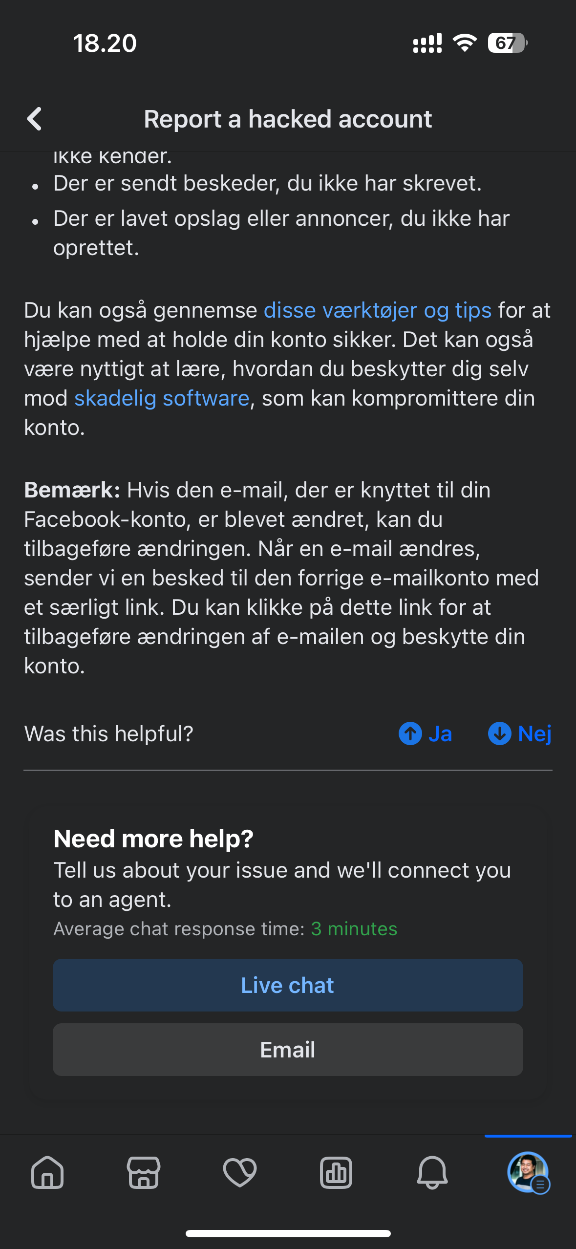Hvordan kontakter jeg Facebook support?